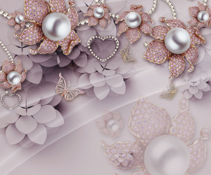 _цветы с жемчугом  300 х 250