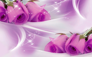 405 х 250 RH-043 Сиреневые розы на шелке копия
