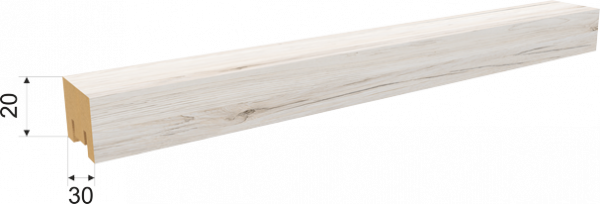 Интерьерная-рейка-30х20х2750-Милана-Дуб-Санремо-Белый